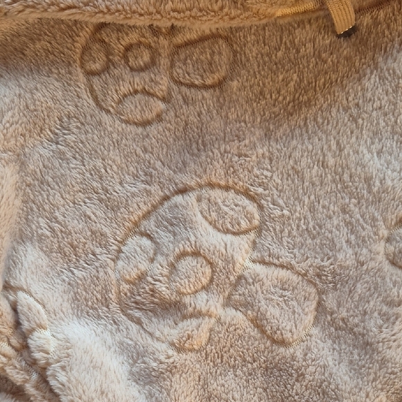 Plush Beige Hoodie With Etched Mushrooms Junior Size (7-9) - Picture 3 of 5